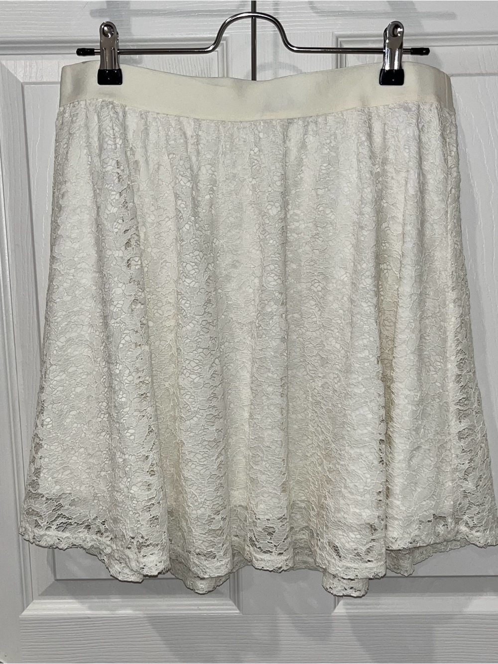 Cream colored Lace A-Line Skirt - Women's Skirt